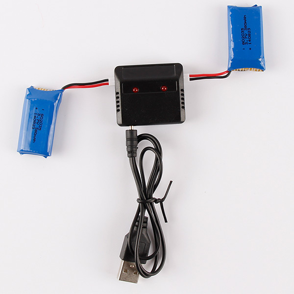2pcs 37V 380mAh Battery and 2 in 1 Charger for Hubsan H107 series JXD 385 F180 2