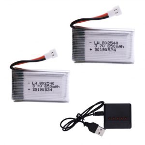 2pcs 37V 650mAh Battery with 5 in 1 Charger for Syma X5C X5C 1 X5 X5SC X5SW JJRC H9D M68 K60 HQ 905 CX30