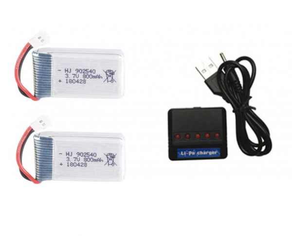 2pcs 37V 800mAh Battery 5 in 1 USB Charger for SYMA X5 X5C X5SC X5SW