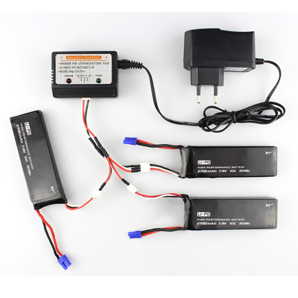 3pcs 10C 74V 2700mAh Battery Charger Kit for Hubsan H501S H501C
