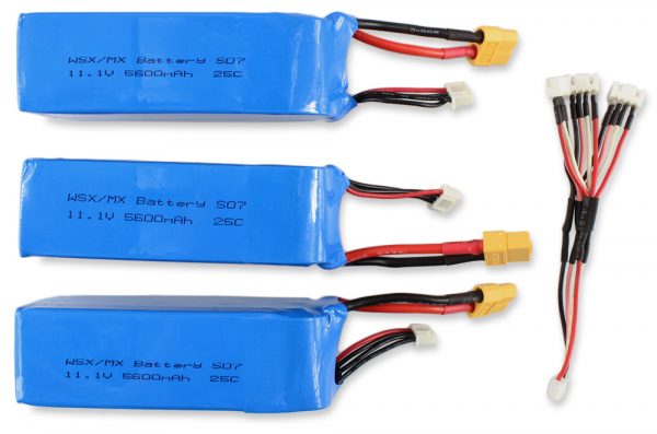 3pcs 25C 111V 5600mAh Battery 3 in 1 Charging Cable for XK X380 X380A X380B X380C