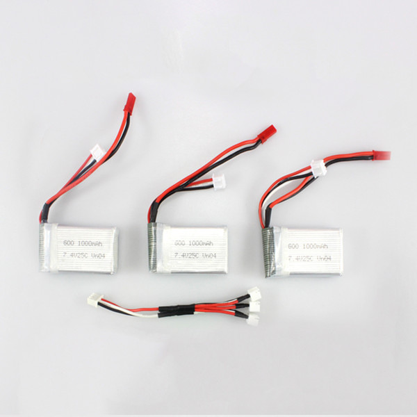 3pcs 25C 74V 1000mAh Battery 3 in 1 Charging Cable for MJX X600 X601H