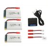 3pcs 37V 1200mah Battery with 5 in 1 Charger for JJRC H11C H11D