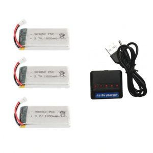 3pcs 37V 1800mAh Battery 5 in 1 USB Charger for SYMA X5 X5C X5SC X5SW