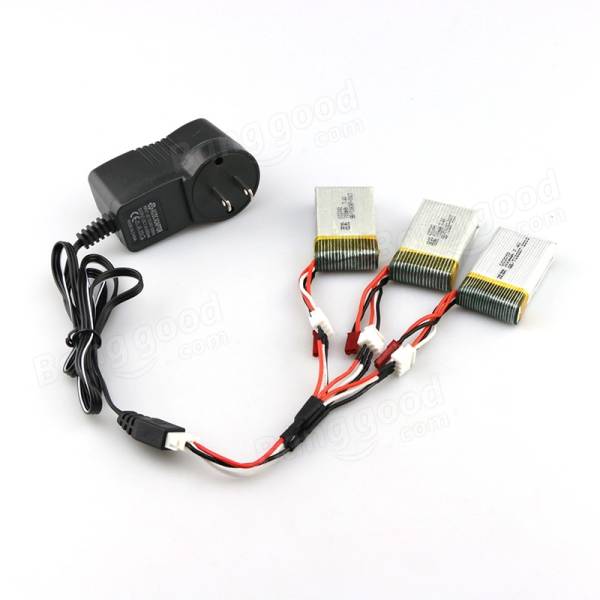 3pcs Battery 25C 74V 700mAh Charger Charging Cable 3 in 1 for MJX X600 X601H