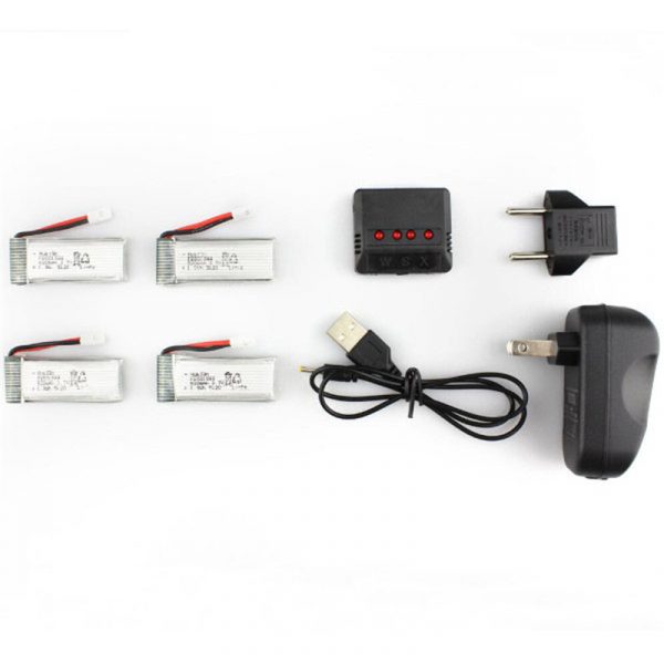 4pcs 25C 37V 520mAh Battery Charger for Hubsan X4 H107P