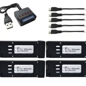 4pcs 37V 850mAh Battery with 5 in 1 Charger for Eachine E58 JY019 S168