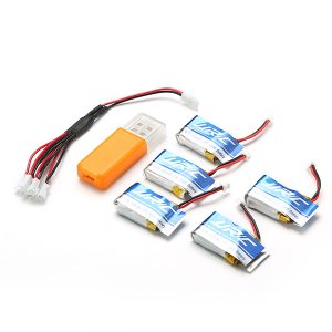 5pcs 20C 37V 150mAh Battery USB Cable for JJRC H30C H30W
