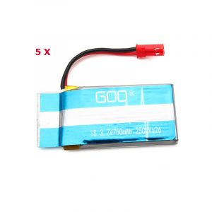 5pcs 25C 37V 750mAh Battery for Wltoys V636 V686 V686K V686J