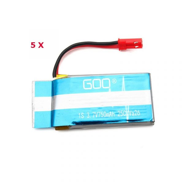 5pcs 25C 37V 750mAh Battery for Wltoys V636 V686 V686K V686J