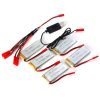 5pcs 30C 37V 750mAh Battery USB Cable 5 in 1 Cable for JJRC H12C