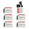 5pcs 37V 1200mah Battery with 5 in 1 Charger for JJRC H11C H11D