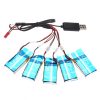 5pcs 37V 600mAh Battery USB Cable Charging Cables for Syma X5SW 1 X5C X5A H5C