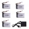 5pcs 37V 650mAh Battery with 5 in 1 Charger for Syma X5C X5C 1 X5 X5SC X5SW JJRC H9D M68 K60 HQ 905 CX30