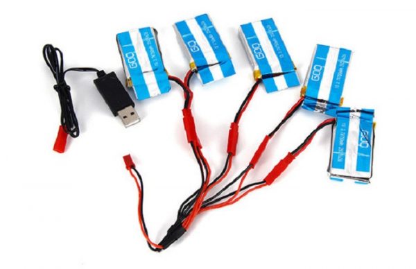 5pcs 37V 750mAh Battery 5 in 1 Charger for Wltoys V626 V636 V686 2