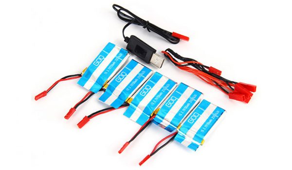 5pcs 37V 750mAh Battery 5 in 1 Charger for Wltoys V626 V636 V686