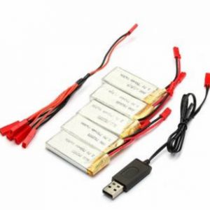 5pcs 37V 750mAh Battery USB Cable Multi Head Cable for JXD 509G HAWKEYE 1315S 1315W JJRC H12C WLtoys V686