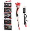 5pcs 37V 780mAh Lipo Battery Charging Cables for XK X250