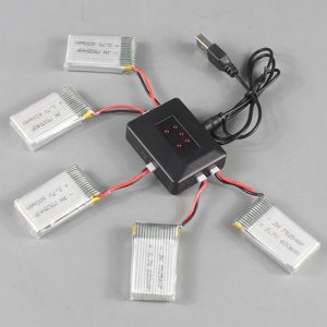 5pcs LiPo 600mAh Lipo Battery and 5 in 1 Charger for Syma X5C X5SC X5SW GPTOYS F2C Aviax