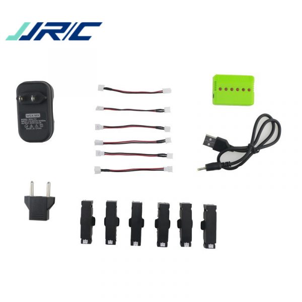 6pcs 25C 37V 400mAh Battery 6 in 1 Charger for JJRC H37