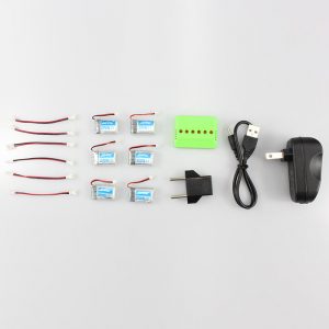 6pcs 30C 37V 150mah Battery with Charger for JJRC H20 H20H 2