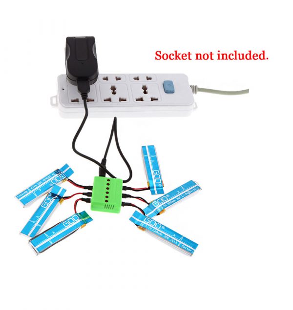 6pcs 30C 37V 520MAH Battery and 6 Port WSX MX X6A A08 Charger for WLtoys V977 V930 3