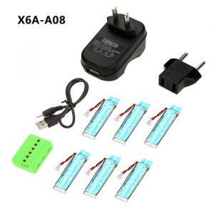 6pcs 30C 37V 520MAH Battery and 6 Port WSX MX X6A A08 Charger for WLtoys V977 V930