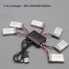 6pcs 650mAh LiPo Battery and 6 in 1 Charger for Syma X5C X5SC X5SW GPTOYS F2C Aviax