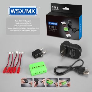 WSX MX X6A B 6 Port Charger with EU Adapter for WLtoys V686G JJRC H12C