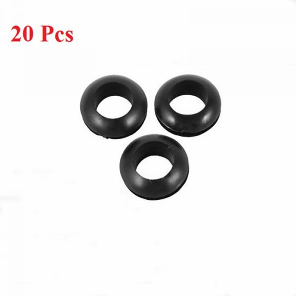 20pcs Rubber Wiring Grommets Ring Cable Protector BLACK 5MM