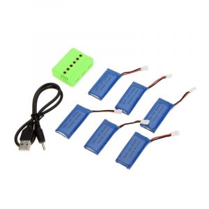 25C 500mAh Battery 6 in 1 Charger Hubsan X4 H107 H107L H107C H107D V252 JXD385 Drones