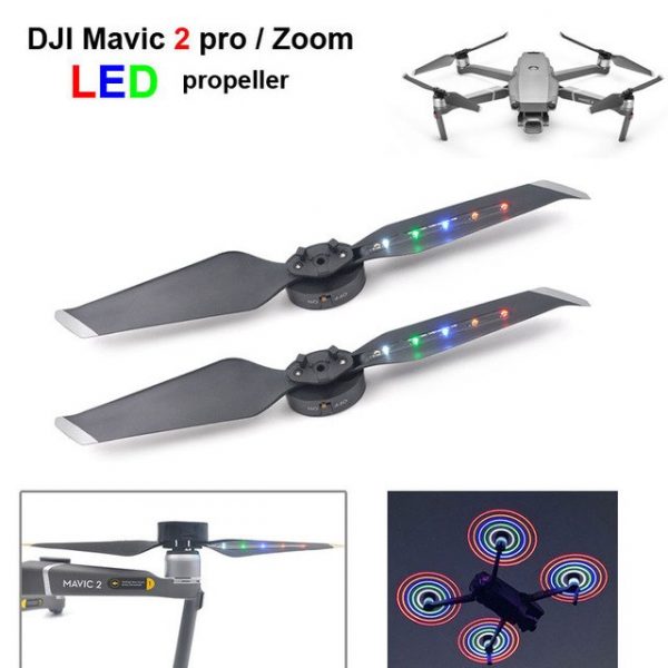 2pcs 8743 Quick Release Low Noise LED Flash Propeller for DJI Mavic 2 Pro Zoom