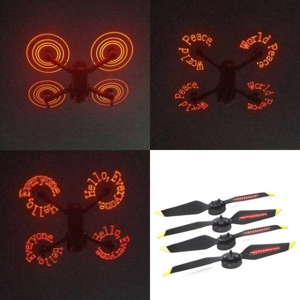 4pcs Customizable Words Images LED Flash Propeller with USB Cable for DJI Mavic Pro