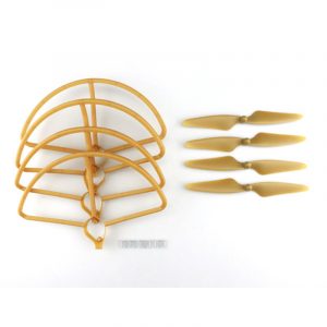 4pcs Propeller 2x CW Clockwise 2x CCW Counter Clockwise 4pcs Protection Guard for Hubsan H501S GOLD