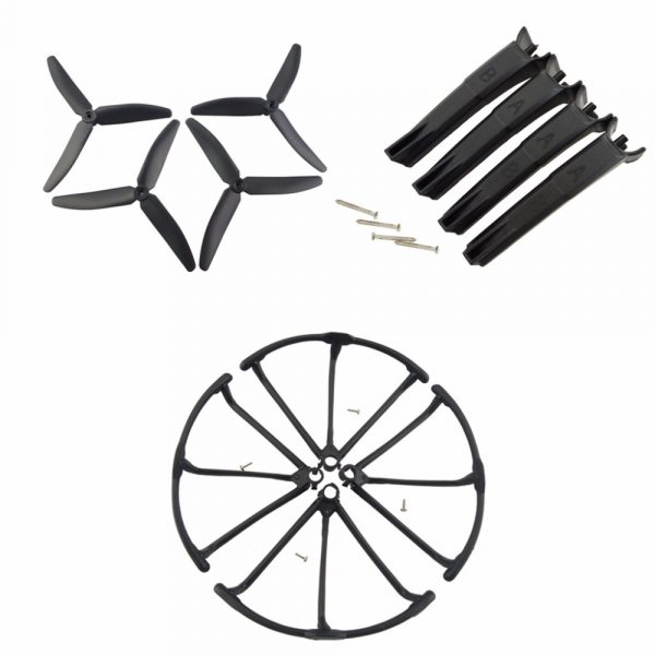 4pcs Propeller 4pcs Protection Guard 4pcs Landing Skid Set for Hubsan H502S BLACK