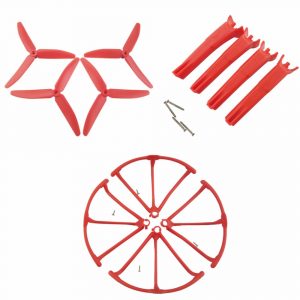 4pcs Propeller 4pcs Protection Guard 4pcs Landing Skid Set for Hubsan H502S RED