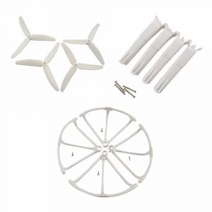 4pcs Propeller 4pcs Protection Guard 4pcs Landing Skid Set for Hubsan H502S WHITE