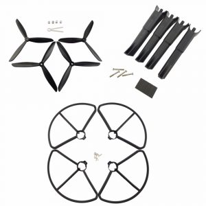 4pcs Propeller 4pcs Protection Guard 4pcs Landing Skid Set for MJX B2W B2C BLACK