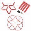 4pcs Propeller 4pcs Protection Guard 4pcs Landing Skid Set for MJX B2W B2C RED