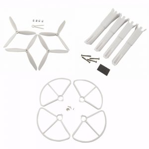 4pcs Propeller 4pcs Protection Guard 4pcs Landing Skid Set for MJX B2W B2C WHITE