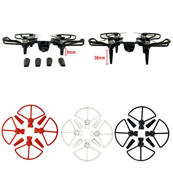 4pcs Propeller Protection Guard with 8mm and 38mm Extended Landing Gear for DJI Spark BLACK 2