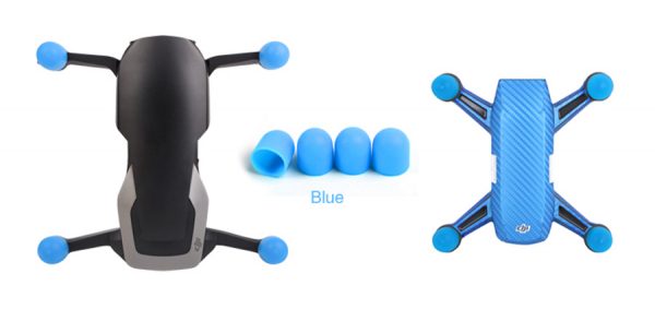 4pcs Soft Silicone Motor Protector Cover for DJI Mavic Air Spark BLUE