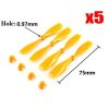 5 Sets of 4pcs Eachine 75mm Propeller for 7mm 85x20mm Coreless Motors YELLOW