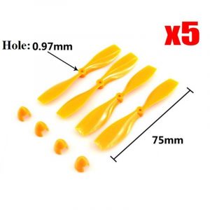 5 Sets of 4pcs Eachine 75mm Propeller for 7mm 85x20mm Coreless Motors YELLOW