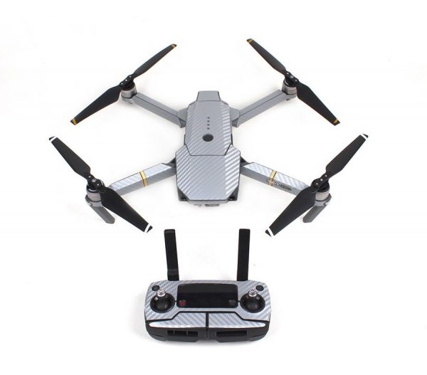 Body Shell and Remote Controller Waterproof PVC and Carbon Fiber Full Set of Stickers for DJI Mavic Pro SILVER