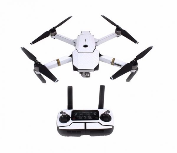 Body Shell and Remote Controller Waterproof PVC and Carbon Fiber Full Set of Stickers for DJI Mavic Pro WHITE