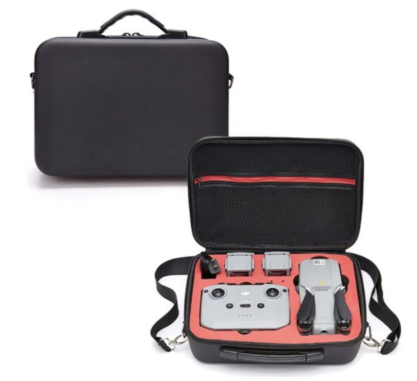 Waterproof PU EVA Storage and Carrying Bag for DJI Mavic Air 2 BLACK RED