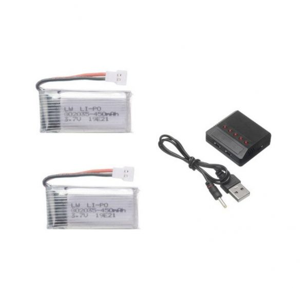 2pcs 3.7V 450mAh Battery 5 in 1 Charger for Hubsan H107 JJRC H31 H6C Eachine E33 E33C Wltoys U816A V252 KY101