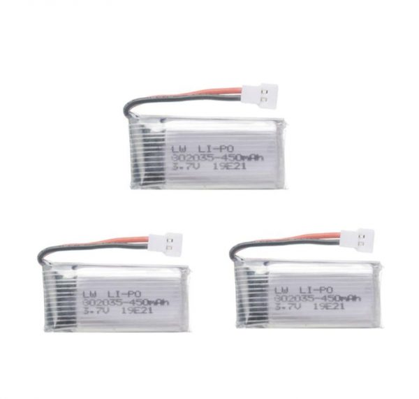 3pcs 3.7V 450mAh Battery for Hubsan H107 JJRC H31 H6C Eachine E33 E33C Wltoys U816A V252 KY101