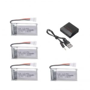 4pcs 3.7V 450mAh Battery 5 in 1 Charger for Hubsan H107 JJRC H31 H6C Eachine E33 E33C Wltoys U816A V252 KY101